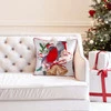 Welwetowa poszewka świąteczna z ozdobnym nadrukiem i lamówką szerokość: 45 cm, długość: 45 cm, kolor: biały