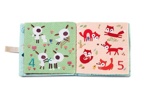 Lilliputiens Miękka książeczka edukacyjna do nauki liczenia 1, 2, 3... 18 m+