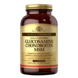 SOLGAR Glucosamine, Chondroitin, MSM - Glukozamina, Chondroityna i MSM na wsparcie stawów 120 tabl.