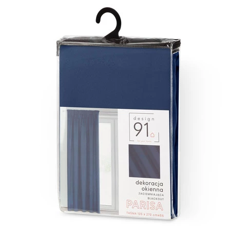 ZASŁONA GOTOWA D91 PARISA NA TAŚMIE 135 X 270 CM GRANATOWY