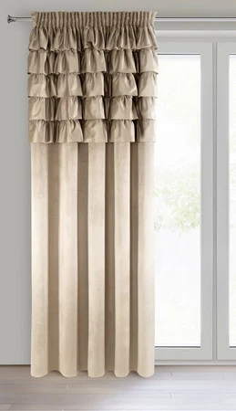 ZASŁONA GOTOWA AURA NA TAŚMIE 140 X 270 CM CIEMNOBEŻOWY