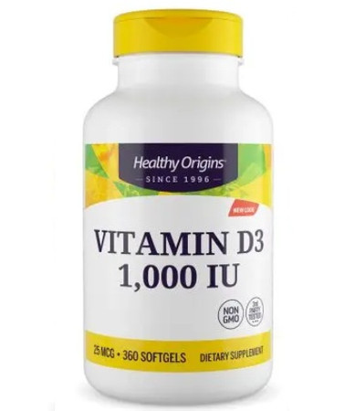 HEALTHY ORIGINS Vitamin D3 1000 IU - Witamina D 360 kaps.