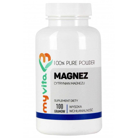 Myvita Magnez Proszek 100 G Wspomaga Układ Nerwowy