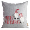 Poszewka świąteczna 45x45 cm – Skrzaty Merry Christmas, srebrna
