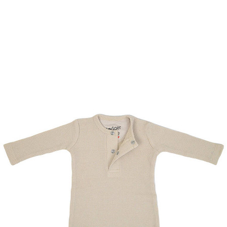 Lodger Pajacyk piżamka niemowlęca bawełniana beżowa Ciumbelle Ivory r. 56