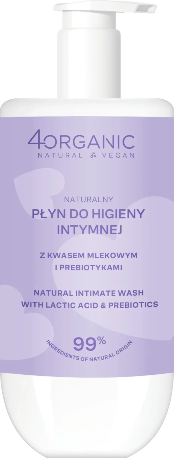 4Organic Naturalny płyn do higieny intymnej z kwasem mlekowym i prebiotykami 300ml - Nabea.pl