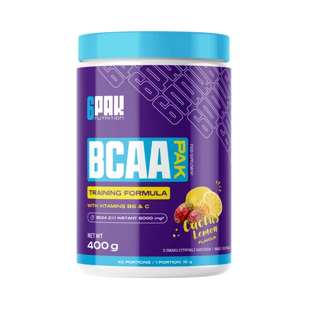 6PAK BCAA PAK Aminokwasy 400 g smak kaktus - lemon