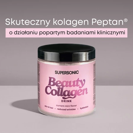 SUPERSONIC Collagen Beauty Drink 185g (25 porcji) smak porzeczka - mięta