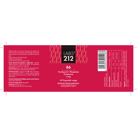 Labs212 Vitamin B6 Pyridoxal + Pyridoxine 60 kaps.