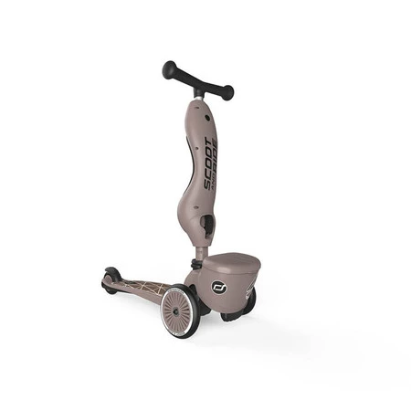 SCOOTANDRIDE Highwaykick 1 Lifestyle 2w1 Jeździk i hulajnoga z zamykanym schowkiem 1-5 lat Brown Lines
