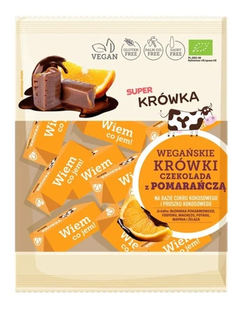 KRÓWKI CZEKOLADA Z POMARAŃCZĄ BEZMLECZNE BEZGLUTENOWE BIO 150 g - ME GUSTO (SUPER KRÓWKA)