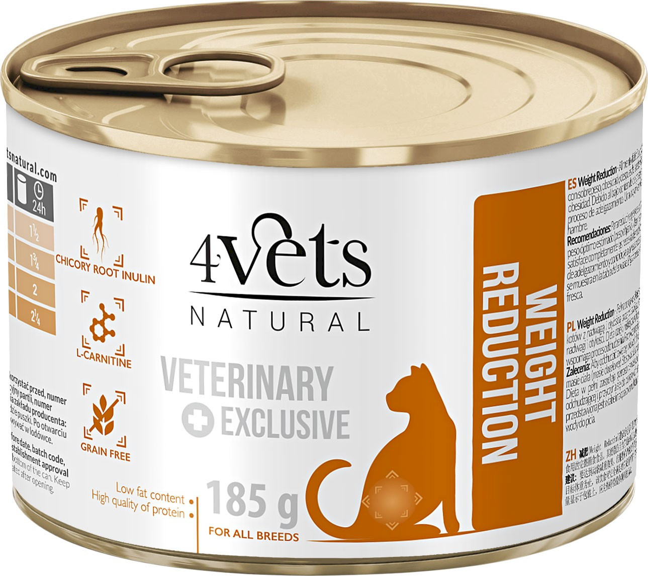 4VETS Natural WEIGHT REDUCTION dla kota 185g - Nabea.pl