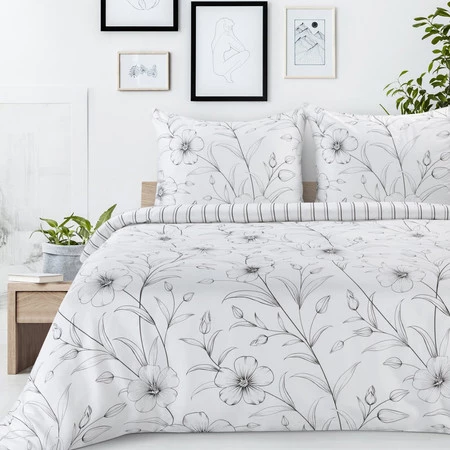 Komplet pościeli satynowej Spring 33, 140 x 200 cm, Biały