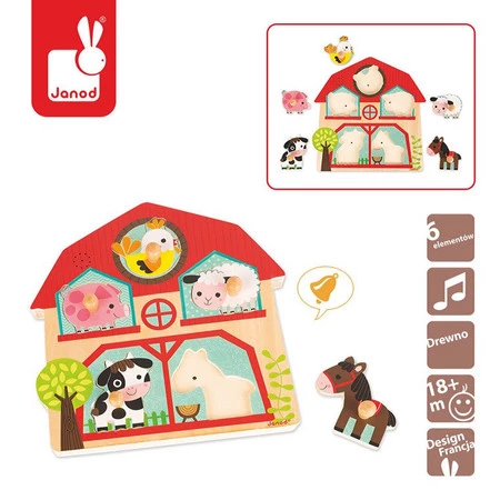 Janod Puzzle muzyczne Mieszkańcy farmy