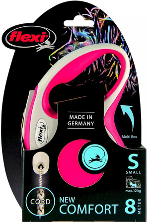 FLEXI NEW COMFORT Smycz sznurowa S / 8m czerwona