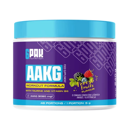 6PAK AAKG przedtreningówka 240g smak owoce leśne