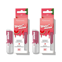 Zestaw: 2x 4Organic Naturalny odżywczy balsam do ust Watermelon  5g