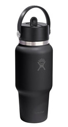HF-Butelka 24 oz Wide Flex ze słomką, czarna