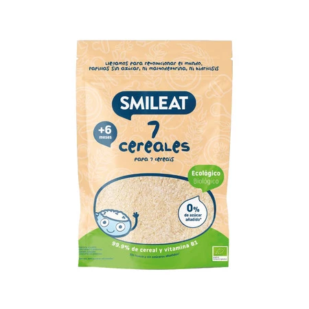 Smileat, Ekologiczna kaszka dla niemowląt 7 zbóż, 200g