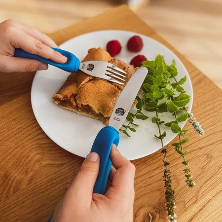 Nana's Manners, ETAP 3, Sztućce do samodzielnego jedzenia, widelec i nóż, morski niebieski, 3-9 lat