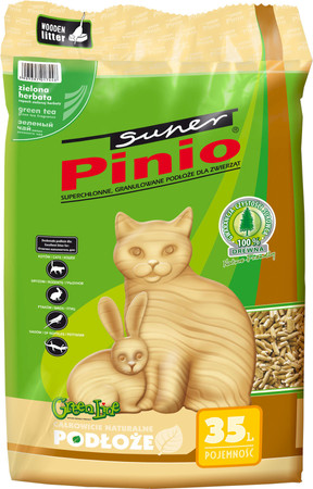 Super PINIO Zielona Herbata Żwirek drewniany 35l