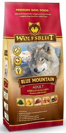 Wolfsblut Dog Blue Mountain – dziczyzna i owoce leśne 12,5 kg – bezzbożowa karma dla psów