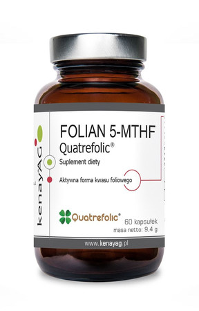 KENAY Folian 5-MTHF Quatrefolic® na wsparcie układu nerwowego, układu odpornościowego i prawidłowego metabolizmu homocysteiny 60 kaps.