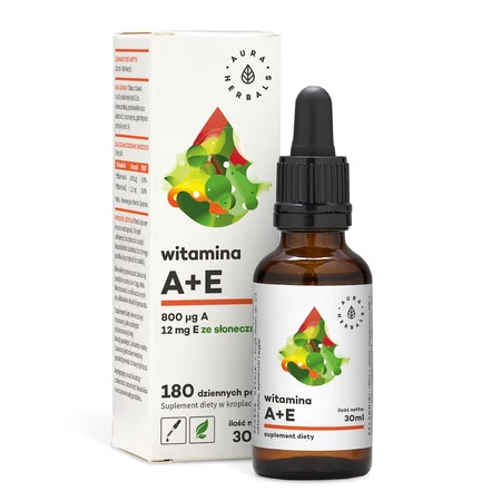 Aura Herbals − Witamina A + E w kroplach − 30 ml