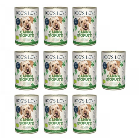 Zestaw 10x DOG'S LOVE Canna Canis Bio Pute- ekologiczny indyk z konopiami, dynią i olejem konopnym (400g)