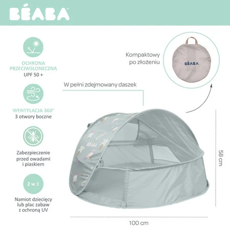 Beaba Namiot plażowy Breezynest UV Lichen
