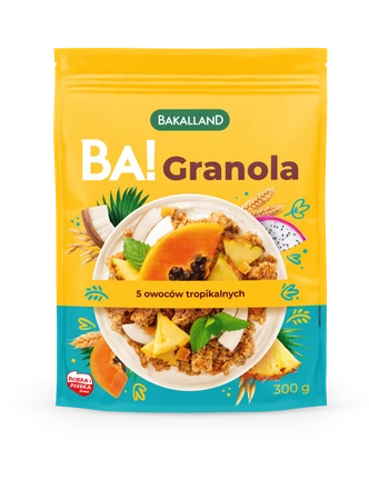 Bakalland BA! Granola 5 owoców tropikalnych 300g pełnoziarnista