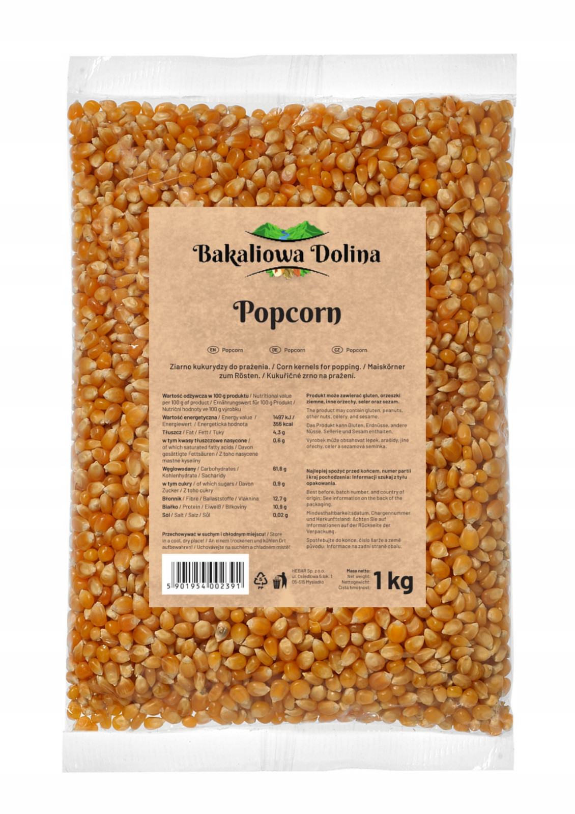 Bakaliowa Dolina Popcorn 1kg - Nabea.pl