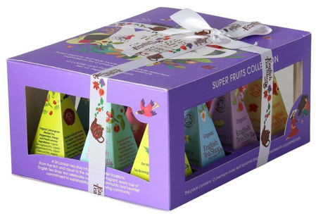 English Tea Shop kolekcja herbatek owocowych BIO PIRAMIDKI (SUPER FRUITS – 6 SMAKÓW) (12 x 2 g) 24 g