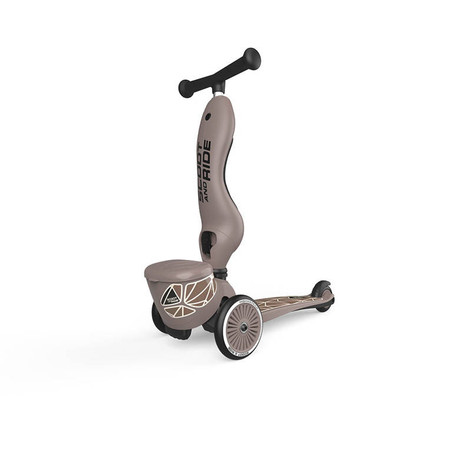 SCOOTANDRIDE Highwaykick 1 Lifestyle 2w1 Jeździk i hulajnoga z zamykanym schowkiem 1-5 lat Brown Lines