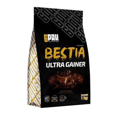 6PAK BESTIA ULTRA GAINER Gainer 1000 g smak czekolada