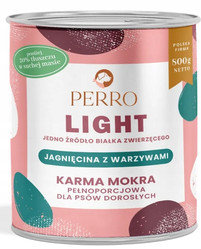 Perro LIGHT Karma mokra Jagnięcina z warzywami – monobiałkowa formuła   - Karma mokra dla psa - 800 g