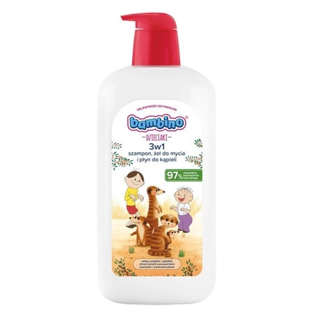 Dzieciaki 3w1 szampon żel pod prysznic i płyn do kąpieli Surykatki 1000ml