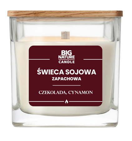 Big Nature Świeca sojowa o zapachu CZEKOLADA-CYNAMON 220 g