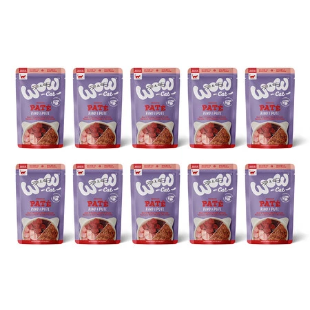 Zestaw 10x WOW CAT Rind Pute - wołowina z indykiem dla dorosłych kotów (125g)