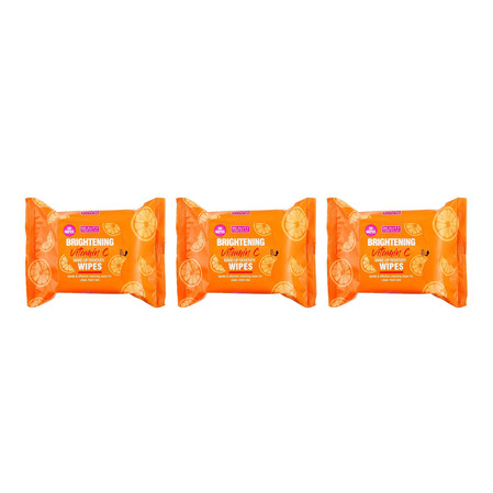 Zestaw: 3x Beauty Formulas Brightening Vitamin C Chusteczki oczyszczające do twarzy z Witaminą C 1op.-30szt