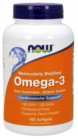 OMEGA-3 1000 mg (EPA 180 mg i DHA 120 mg)
(Enteric Coated Softgels) 180 kapsułek
powlekanych