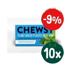 Zestaw: 10x Chewsy − Guma do żucia mięta pieprzowa z ksylitolem − 15 g