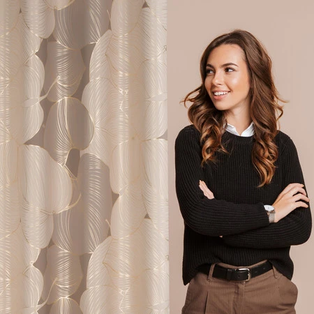 ZASŁONA GOTOWA FREZJA 140 X 250 CM BEŻOWY