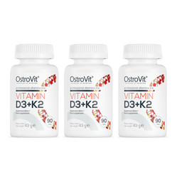 Zestaw: 3x OstroVit Witamina D3 2000 IU + K2 kompleks witamin 90 tabl.