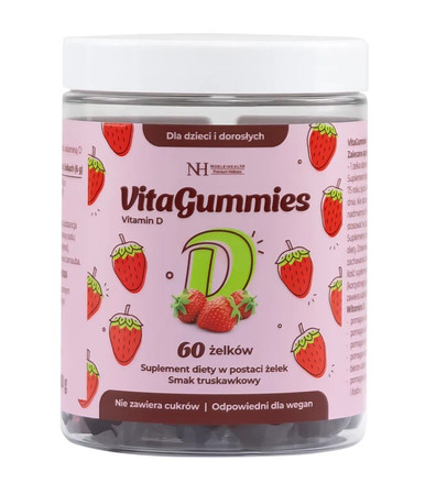 Noble Health VitaGummies Vitamin D 60 żelków smak truskawka