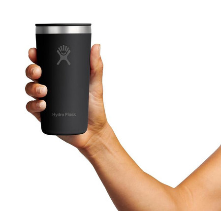 HF-Kubek 12 oz z pokrywą PRESS-IN, czarny