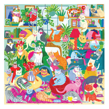 Mudpuppy Puzzle rodzinne Kocie popołudnie 500 elementów 8+