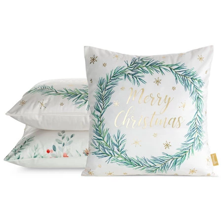 Poszewka świąteczna 45x45 cm – welwetowa ze świątecznym nadrukiem