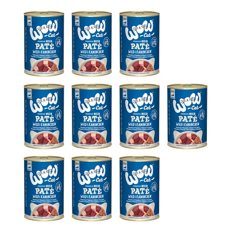 Zestaw 10x WOW CAT Senior Wild Kaninchen - dziczyzna z królikiem dla kota seniora (400g)