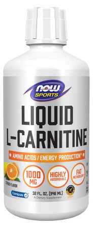 NOW FOODS L-Carnitine Liquid 1000 mg Citrus - L-Karnityna 1000 mg na wsparcie utraty wagi 946 ml smak cytrusowy